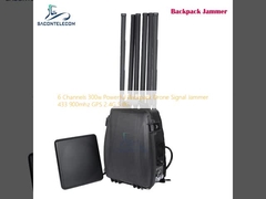 6 kênh 300w Lực lượng mạnh Backpack Drone Signal Jammer 433 900mhz GPS 2.4G 5.8G