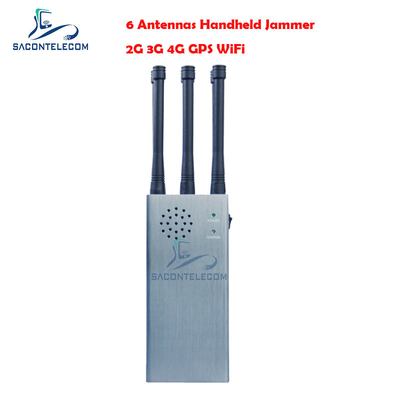 6 băng tần Điện thoại di động GPS Jammer Blocker 30m bán kính Pocket Bluetooth Signal Jammer