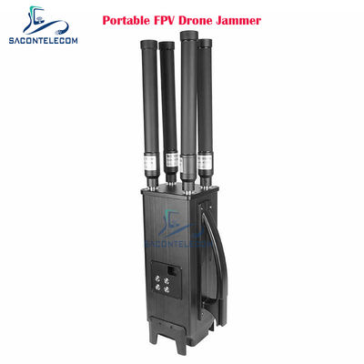 160W 4 băng tần Đánh nhiễu tín hiệu Drone di động với khoảng cách gây nhiễu 1,5KM và pin tích hợp