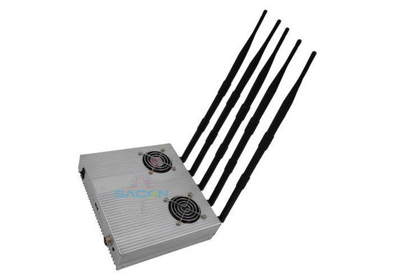 Bộ gây nhiễu GPS điện thoại di động 12 Watt 5 Anten với Công suất đầu ra có thể điều chỉnh cho Khu vực an toàn