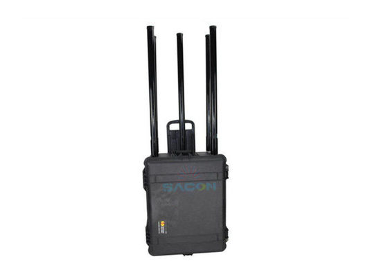Thiết bị gây nhiễu Manpack 150W với phạm vi gây nhiễu 100-200 mét và vỏ chống nước