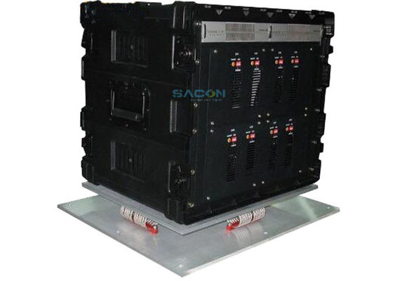 Thiết bị gây nhiễu gắn trên xe với công suất đầu ra 800W, tần số 20-6000MHz và phạm vi gây nhiễu lên đến 500m để bảo vệ VIP