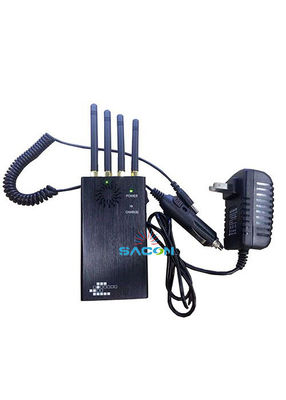 4 ăng-ten 2W Power Output Portable Signal Jammer với phạm vi gây nhiễu 20m cho GSM GPS Wi-Fi Blocking