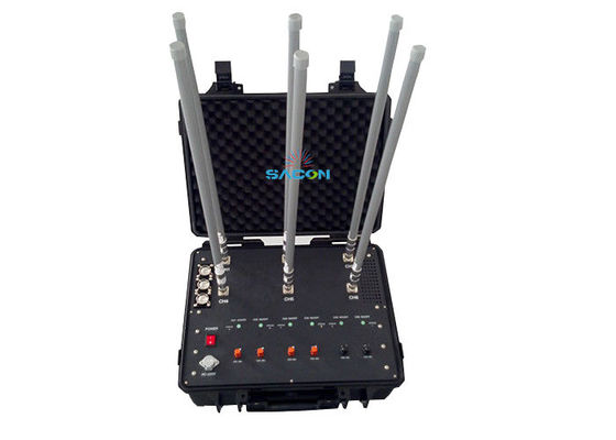Hệ thống gây nhiễu phòng thủ dạng hộp kéo tay, gây nhiễu manpack 8 băng tần 20-2700MHz với công suất đầu ra 50 Watt