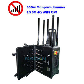 300w Backpack Jammer Nhà tù Quân đội sử dụng Bom Blcok 2G 3G 4G 5G Wifi Tối đa 500m