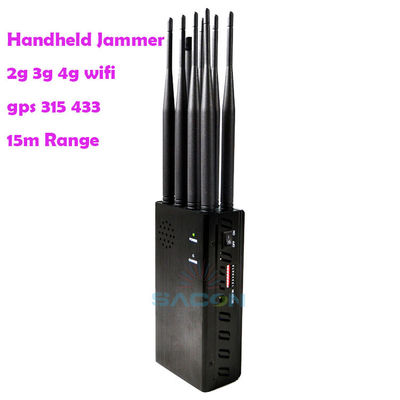 WiFi di động 8 băng tần 2G 3G 4G GPS Cell Signal Disruptor Mobile Signal Jammer