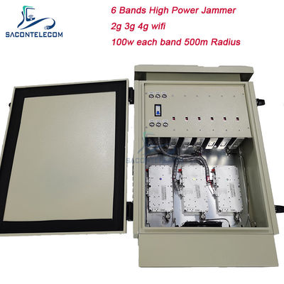 600W Máy gây nhiễu bom chống nước ngoài trời với bán kính 600m để chặn tín hiệu 5G 5.2G 5.8G