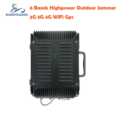 VSWR 135w 300m Điện thoại di động tín hiệu Jammer 6 kênh UAV Drone Jammer