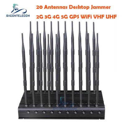 VHF UHF ISO9001 Máy nhiễu tín hiệu điện thoại di động 3.5Ghz 3.7Ghz 5.2Ghz 20 kênh