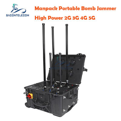 75W Điện năng xuất 120m Phân tích gây nhiễu DC24V Cung cấp điện IED RF Manpack Jammer cho lực lượng an ninh