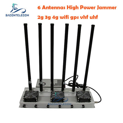 Máy nhiễu tín hiệu UHF LTE công suất cao 93W với 6 kênh và phạm vi 50-150 mét