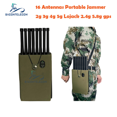 4G LTE 5G Lojack Portable Signal Jammer PHS PCS 16 ăng-ten 16w