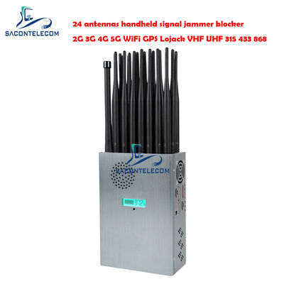 24 ăng-ten 24W Lượng đầu ra 20m bán kính Portable Signal Jammer Handheld Jammer cho tất cả các tín hiệu