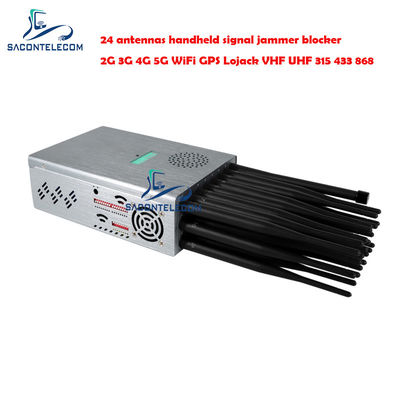 24 ăng-ten 24W Lượng đầu ra 20m bán kính Portable Signal Jammer Handheld Jammer cho tất cả các tín hiệu