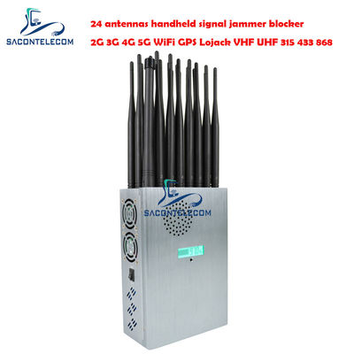 Châu Âu loại 24 kênh Wi-Fi Jammer tín hiệu với thời lượng pin 150 phút và bán kính che chắn 30m