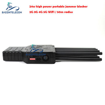 28W Công suất cao 8 kênh Máy gây nhiễu tín hiệu di động với bán kính 50m để chặn Điện thoại di động và WiFi
