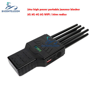 Thiết bị gây nhiễu tín hiệu và chặn điện thoại di động tầm xa 50m, 8 Anten, hỗ trợ 2G 3G 4G 5G GPS
