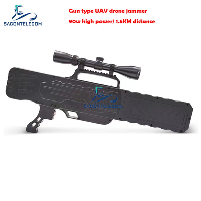Máy gây nhiễu súng chống máy bay không người lái cầm tay 2.4G 5.8G GPS 90w Power 2KM Distance