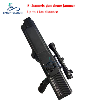 8 kênh chống lại tín hiệu máy bay không người lái Jammer súng chặn đến 1km tích hợp trong pin