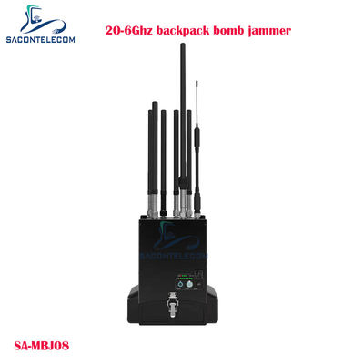 20-6000MHz Manpack drone jammer với 100W sức mạnh và 40m jamming khoảng cách túi xách bom jammer UAV blockers tín hiệu