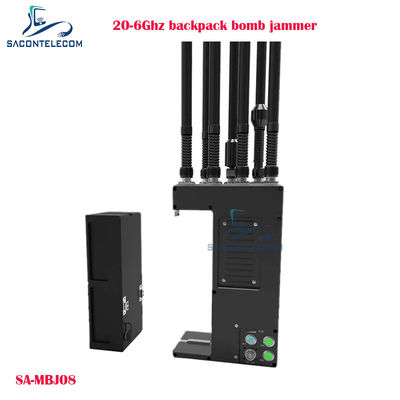 20-6000MHz Manpack drone jammer với 100W sức mạnh và 40m jamming khoảng cách túi xách bom jammer UAV blockers tín hiệu