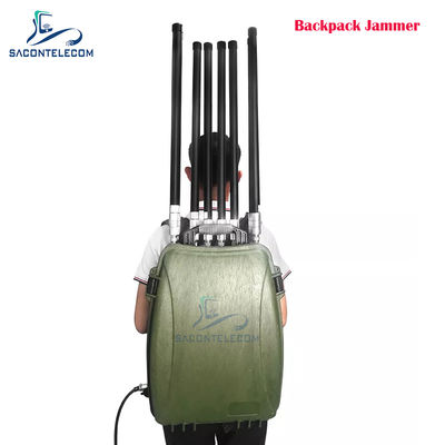 6 kênh 300w Lực lượng mạnh Backpack Drone Signal Jammer 433 900mhz GPS 2.4G 5.8G