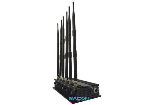 6 ăng-ten toàn hướng 15W Điện lượng đầu ra 50m Jamming Range Điện thoại di động Signal Jammer cho phòng họp