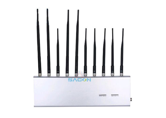 VHF UHF Điện thoại di động Wifi Jammer 10 băng tần ăng-ten tăng cao cho trường học / quân đội