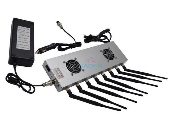 16W High Power Signal Jammer với 8 ăng-ten và 2 quạt làm mát để chặn điện thoại di động