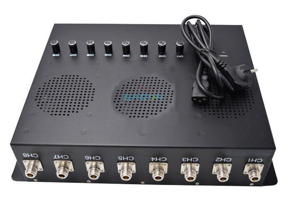 Đen 80W High Power Vehicle Mounted Jammer với 8 dải điều chỉnh và phạm vi lên đến 80m