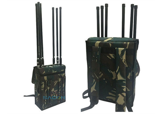 120W 8 kênh Manpack Jammer với phạm vi 120m cho bảo vệ VIP và xử lý bom