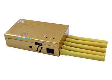 Màu vàng 5 ăng-ten 3G 4G Signal Jammer Block GPS Wifi Đối với chống theo dõi
