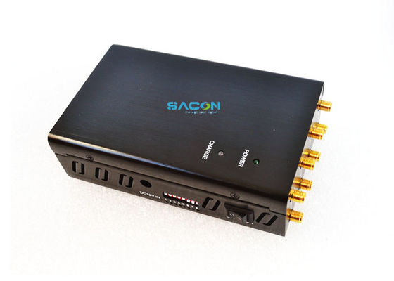 DC12V 4W Portable WiFi Jammer với 8 ăng-ten Omni cho phạm vi nhiễu 20m và thời gian làm việc 1,5 giờ