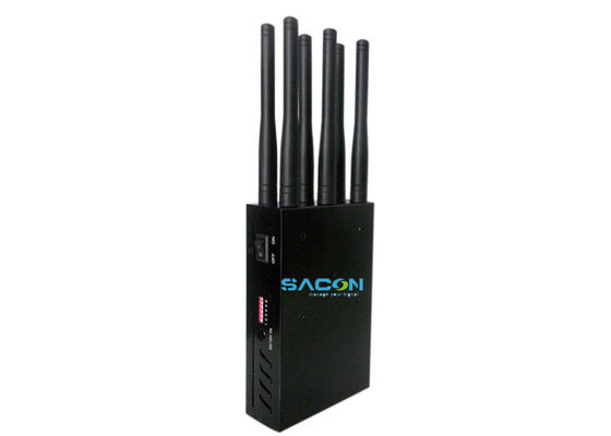 6 ăng-ten Khả năng cao 3W Portable Signal Jammer với phạm vi 20m cho Wi-Fi GPS 3G 4G chặn