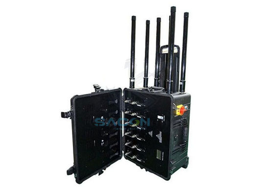 300w 6 kênh Drone Signal Jammer Khoảng cách dài lên đến 1500m cho quân đội