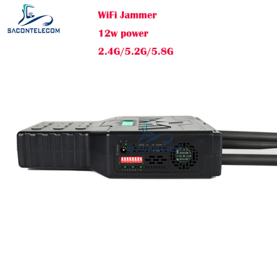 12W Wifi cầm tay Bluetooth 2.4G 5.2G 5.8G Máy nhiễu tín hiệu điện thoại di động với phạm vi 50 mét