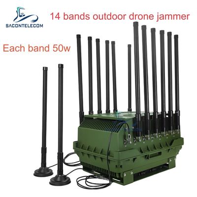 14 kênh 700W High Power Anti Drone Jammer với phạm vi gây nhiễu 2KM cho an ninh ngoài trời