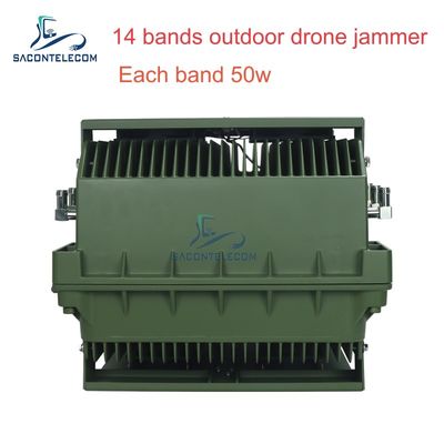 14 kênh 700W High Power Anti Drone Jammer với phạm vi gây nhiễu 2KM cho an ninh ngoài trời