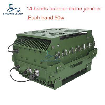 14 kênh 700W High Power Anti Drone Jammer với phạm vi gây nhiễu 2KM cho an ninh ngoài trời