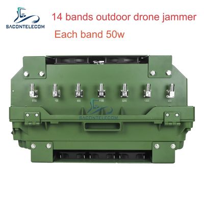 14 kênh 700W High Power Anti Drone Jammer với phạm vi gây nhiễu 2KM cho an ninh ngoài trời