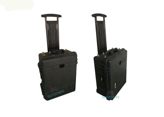 Hệ thống gây nhiễu phòng thủ dạng hộp kéo tay, gây nhiễu manpack 8 băng tần 20-2700MHz với công suất đầu ra 50 Watt