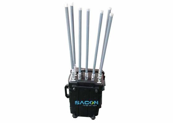 350W 7 kênh Manpack Jammer với ăng-ten sợi thủy tinh để chặn tín hiệu GPS 3G 4G