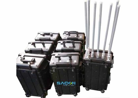 350W 7 kênh Manpack Jammer với ăng-ten sợi thủy tinh để chặn tín hiệu GPS 3G 4G