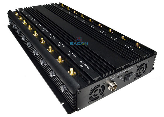 Bộ chặn tín hiệu điện thoại di động công suất cao 42W với 18 ăng-ten và bán kính gây nhiễu 40m
