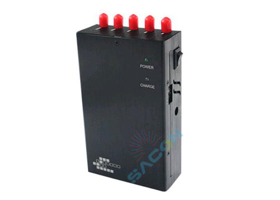 Máy gây nhiễu di động di động có 5 kênh 2G 3G Wifi GPS chặn và pin tích hợp năng lượng đầu ra 2,5W