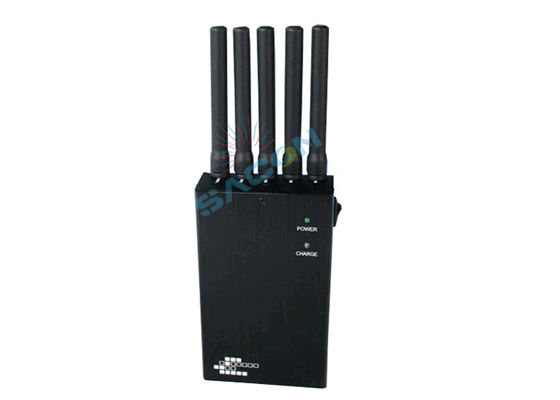Máy gây nhiễu di động di động có 5 kênh 2G 3G Wifi GPS chặn và pin tích hợp năng lượng đầu ra 2,5W