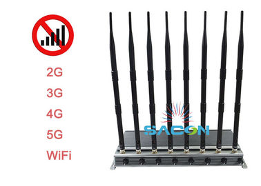3 quạt làm mát 5G tín hiệu Jammer Blocker 8 ăng-ten 5 watt mỗi băng tần phạm vi lên đến 80m