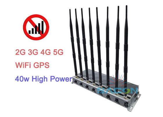 40W Tầm xa 80 mét, 8 Anten, Máy gây nhiễu tín hiệu 5G công suất cao
