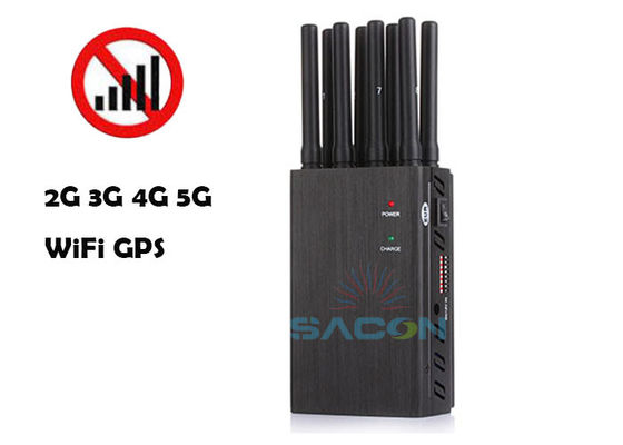 Máy gây nhiễu tín hiệu di động 8 băng tần với công suất đầu ra 4W và phạm vi 20m để chặn WiFi GPS 2G 3G 4G