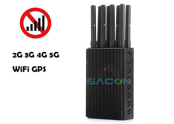 Máy gây nhiễu tín hiệu di động 8 băng tần với công suất đầu ra 4W và phạm vi 20m để chặn WiFi GPS 2G 3G 4G